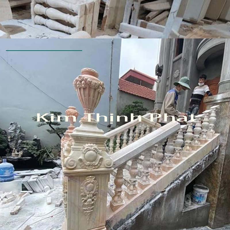 lan can đá hoa cương non nước