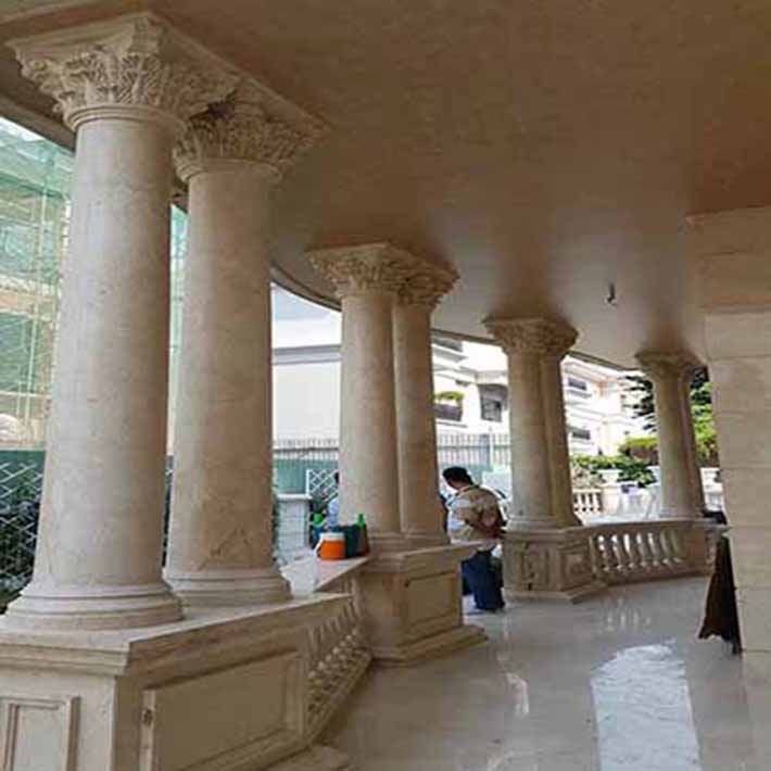 đá hoa cương cột tròn
