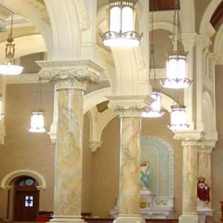 đá hoa cương cột tròn