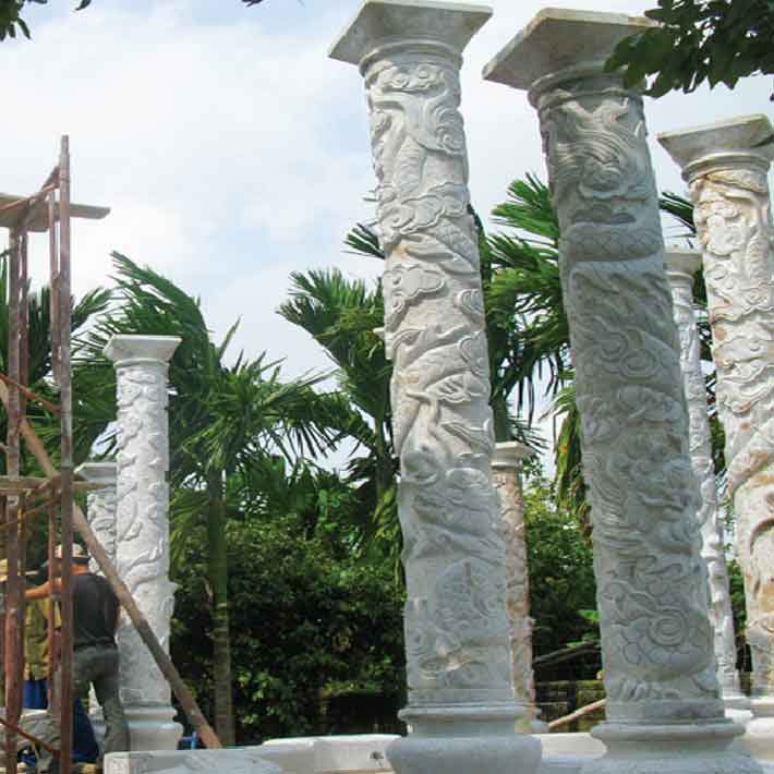 đá hoa cương cột tròn
