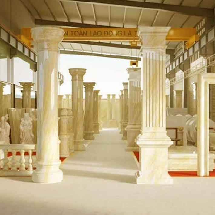 đá hoa cương cột tròn