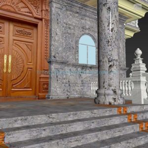 đá hoa cương cột tròn